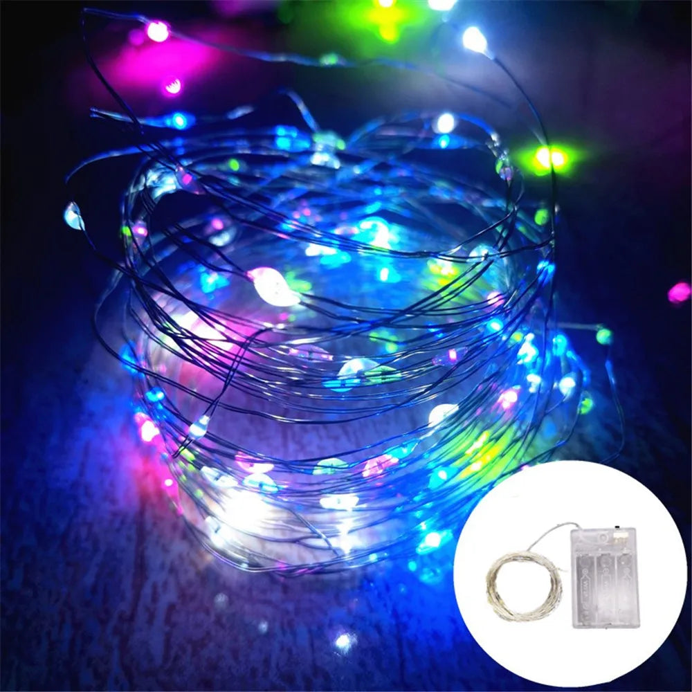 1Pack Fairy Light String Led Copper Wire String Light 1/2/3/5/10M Battery Powered For Bedroom Garden Party Wedding Decoration