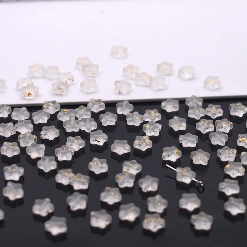 Mixed-color 8mm 60pcs Star Beads Czech Glass Loose Spacer Beads Handmade Diy Accessories Jewelry Making Necklace Earrings
