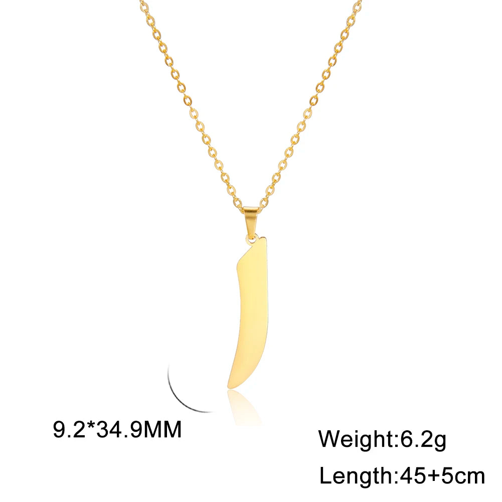 Cazador Gold Color 28 Arabic Letter Necklace for Women Stainless Steel Arab Alphabet Pendant Choker Necklaces Jewelry 2024 Trend