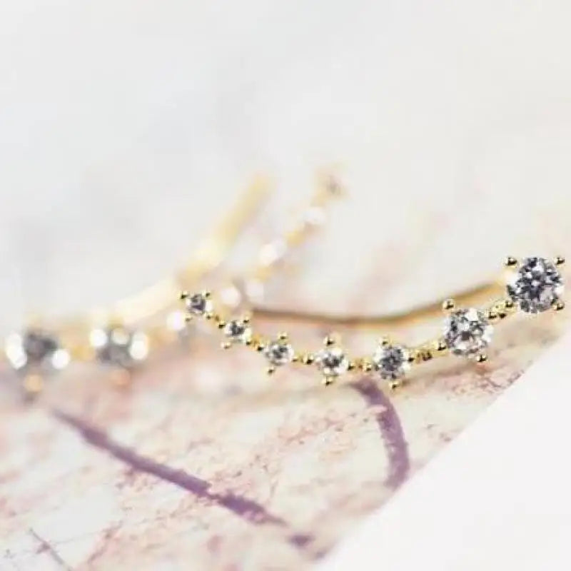 Korean Fashion Seven Star Zircon Earrings For Women Jewelry 2025 Trending New Luxury Women's Crystal Stars Stud Earrings Gifts