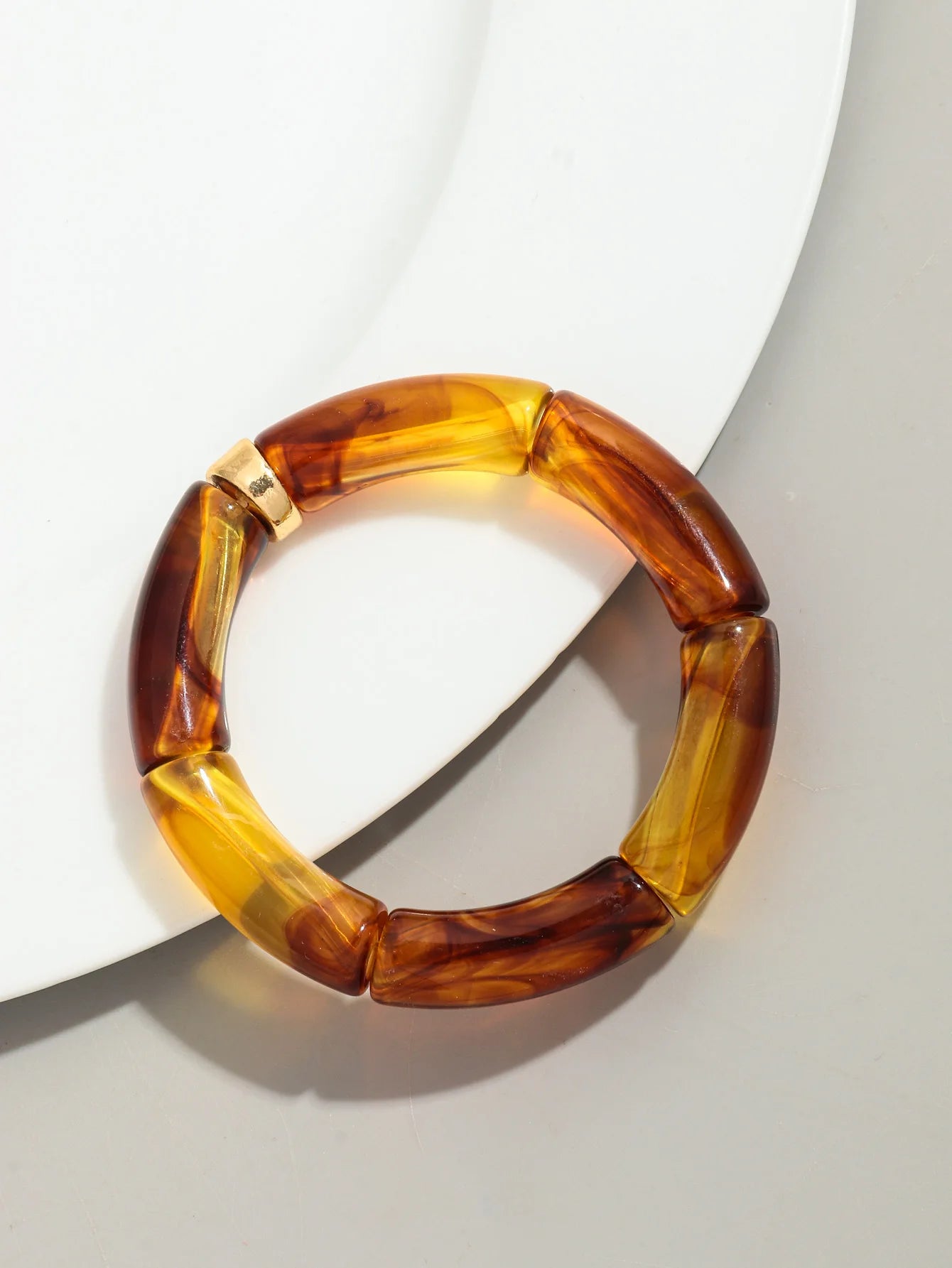 Bohomia Acrylic Design Style Chunky Bamboo Stackable Bracelet for Women Boho Elastic Colorful Tube Beads Braceletes 2024 Jewelry