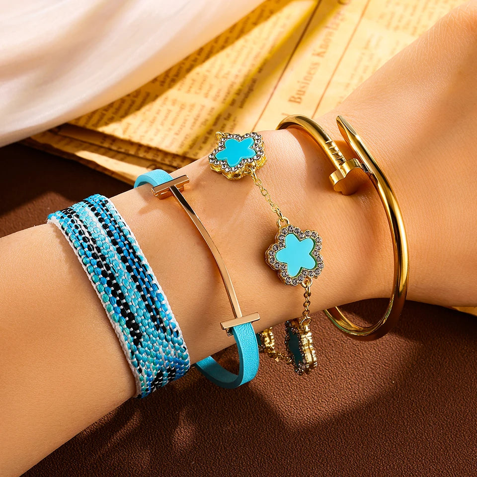 Exquisite Blue Element Bracelets Are Suitable For Summer Travel, Parties, And Banquets To Wear Fashionable Jewelry