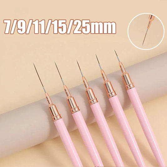 7/9/11/15/25MM Nail Liner Brush Set Handle Nail Art Pen Brush Drawing Lines Stripe Painting Flower Pen Manicure Tools Nail Art