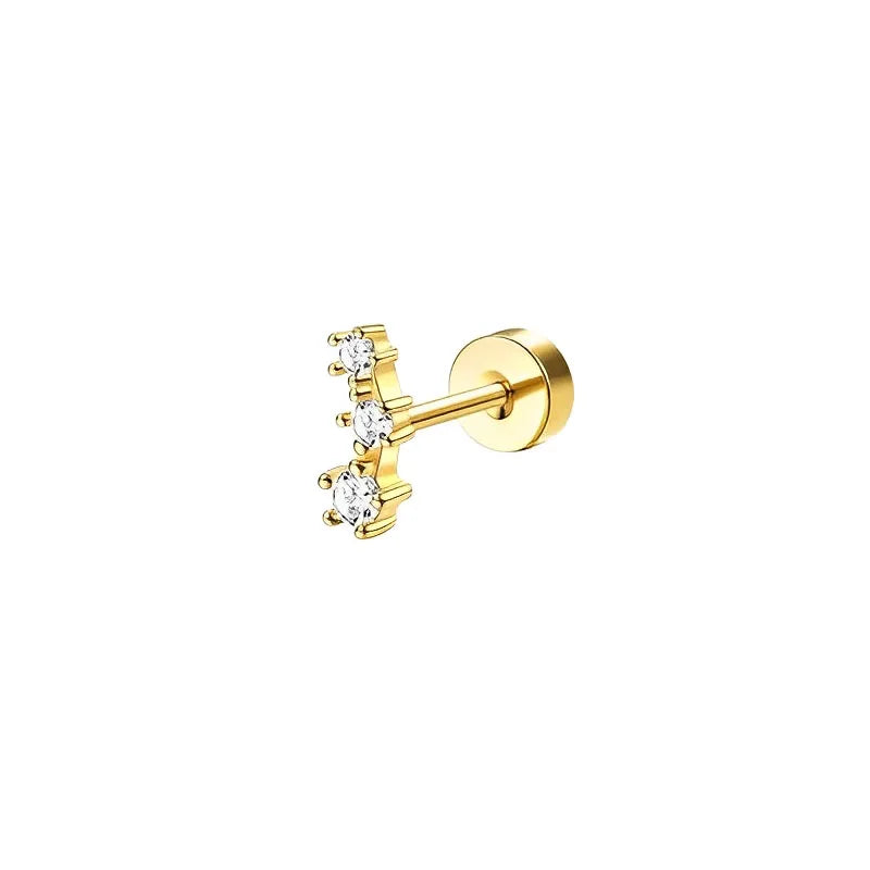 Bobisty 1pc Earrings for Sensitive Ears Surgical Stainless Steel Earrings for Women Dainty Flat Back Earring Stud Hoop Cartilage