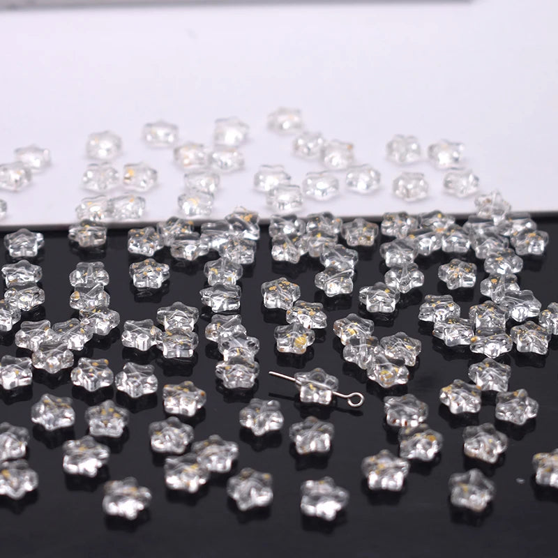 Mixed-color 8mm 60pcs Star Beads Czech Glass Loose Spacer Beads Handmade Diy Accessories Jewelry Making Necklace Earrings