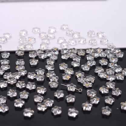 Mixed-color 8mm 60pcs Star Beads Czech Glass Loose Spacer Beads Handmade Diy Accessories Jewelry Making Necklace Earrings