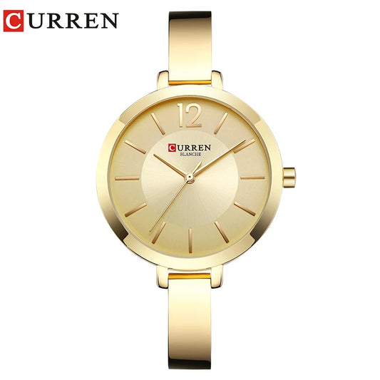 CURREN Fashion Gold Women Watches Stainless Steel Ultra Thin Quartz Watch Woman Romantic Clock Women's Watches with box