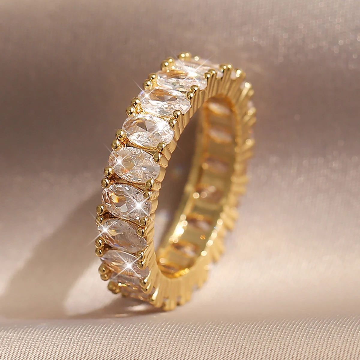 Fashion Luxury Cubic Zirconia Engagement Rings for Women Marquise Crystal Wedding Ring Party Jewelry Gift