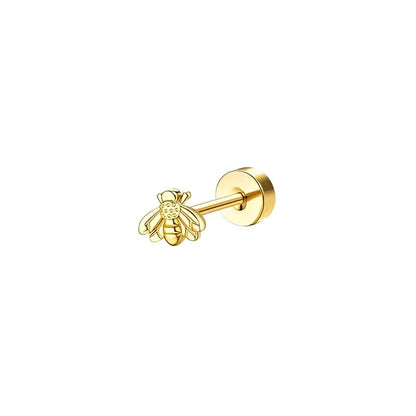 Bobisty 1pc Earrings for Sensitive Ears Surgical Stainless Steel Earrings for Women Dainty Flat Back Earring Stud Hoop Cartilage