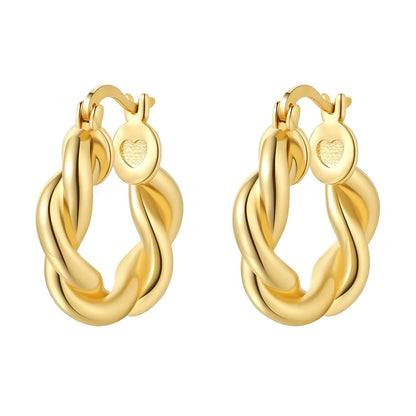 Original 2025 S925 Sterling Silver Zircon 18K Gold Lining Vintage Hoop Earrings for Women Birthday Party Wedding Gift Jewellery