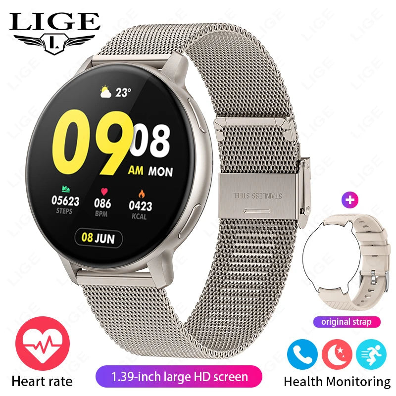 LIGE Bluetooth Call Smart Watch Women Custom Dial Watches Men Sport Fitness Tracker Heart Rate Smartwatch For Android IOS 2025