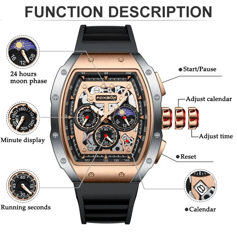 2025 New Sports Watch Men Top Brand Luxury Mens Watches Business Waterproof Military Quartz Chronograph Wristwatch Montre Homme