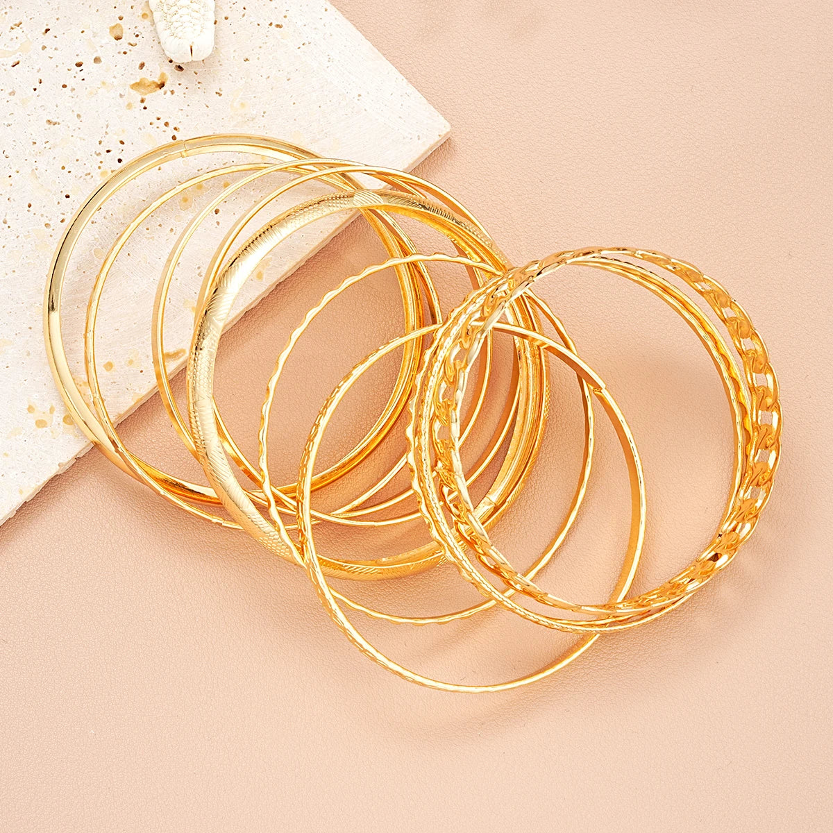 10 Pcs Punk Trendy Multilayer Bracelets Set for Women Elegant Delicate Twist Sparkling Adjustable Bangles Jewelry Couples Gifts