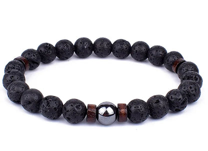 Natural Volcanic Lava Stone Beaded Bracelets for Women Men Jewelry Tiger Eyes Lapis Lazuli Healing Balance Chakra Bead Bracelet