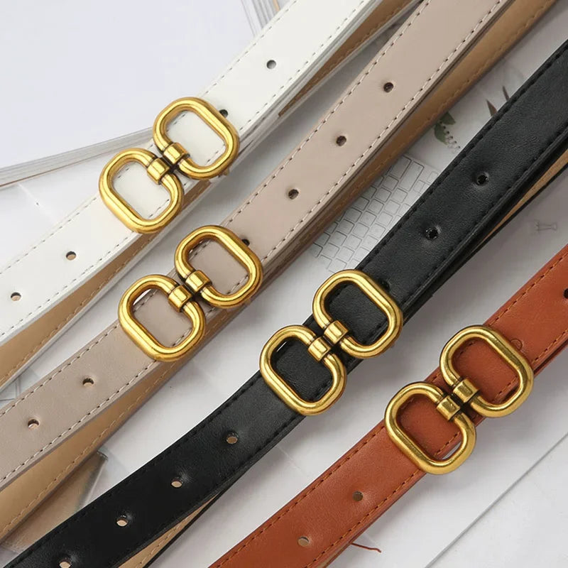 Belt for Women Famous Brand Luxury Designer Thin Waist Straps Fashion Women PU Leather Jeans Dress Trouser Denim Belt Waistband