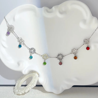 7 Chakra Necklace for Women The Power of Chakra Charm Choker Yoga Balance & Transforation Pendant Necklace Energy Energy