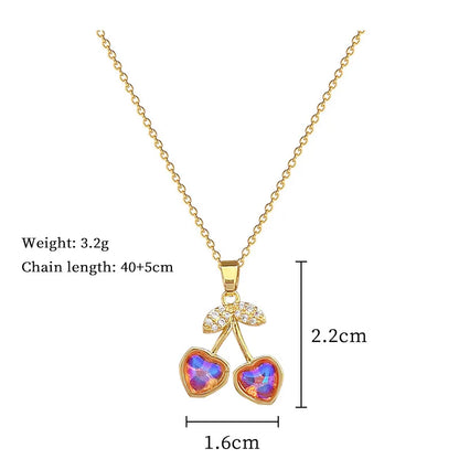 DIEYURO 316L Stainless Steel Butterfly Flower Bowknot Necklace Earrings For Women Girl New Concise Trendy Jewelry Set Gift Party