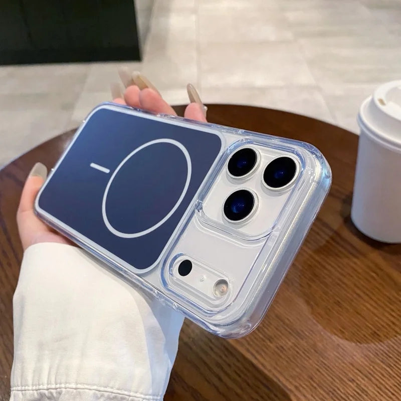 Anti-yellowing Matte Back Panel Magnetic Phone Case For IPhone17 Pro Max Air Wireless Charging Clear Soft Border Anti-Drop Cover