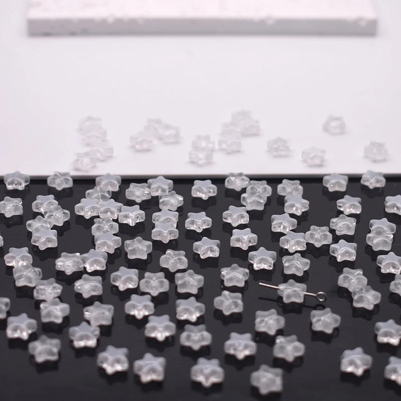Mixed-color 8mm 60pcs Star Beads Czech Glass Loose Spacer Beads Handmade Diy Accessories Jewelry Making Necklace Earrings
