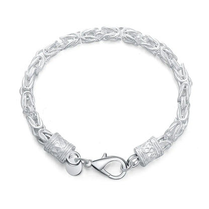 Creative Twist Circle Chain Women Men Silver Plated Bracelets New High 925quality Fashion Jewelry Christmas Gifts H070