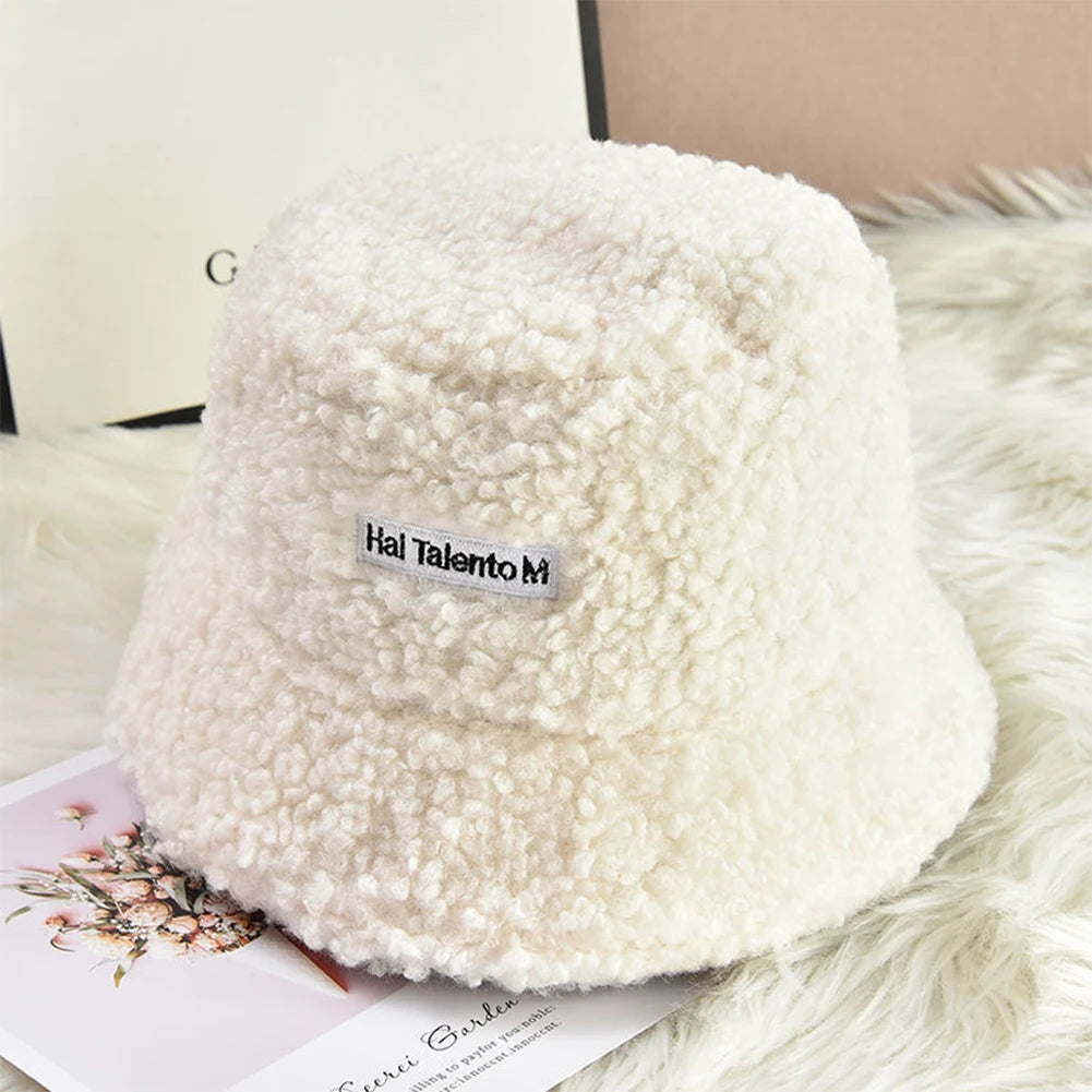 Trendy Fashion Fleece Bucket Hat Winter Warm Cold Resistant Fisherman Cap Sunshade Unisex Men Women Outdoor Headwear