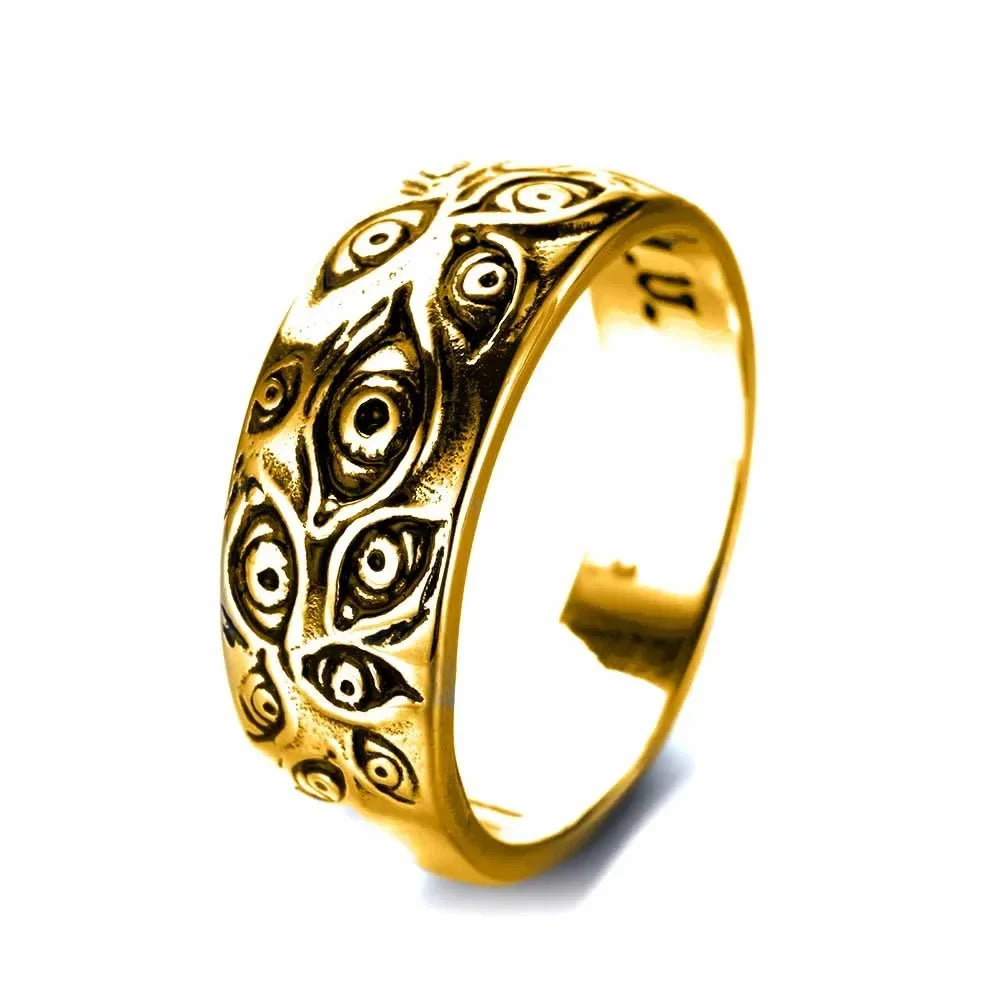 Vintage Gothic Minimalist Trend Devil's Eye Ring Men's and Women's Street Niche Party Creative Fashion Hip Hop Niche GiftJewelry