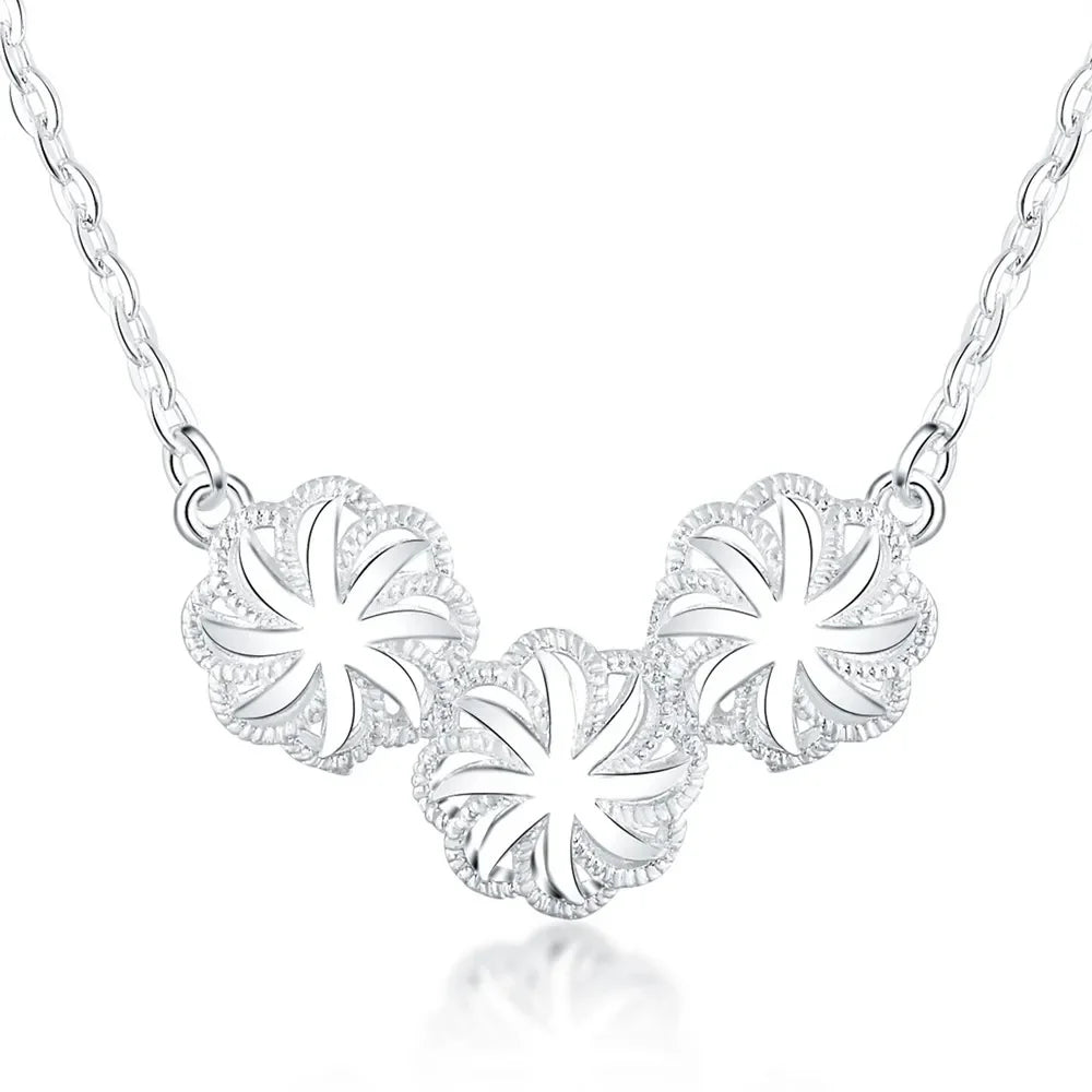 silver Plated gorgeous charm fashion charm heart wedding lady love necklace noble luxury 18 inches Silver jewelry , N270