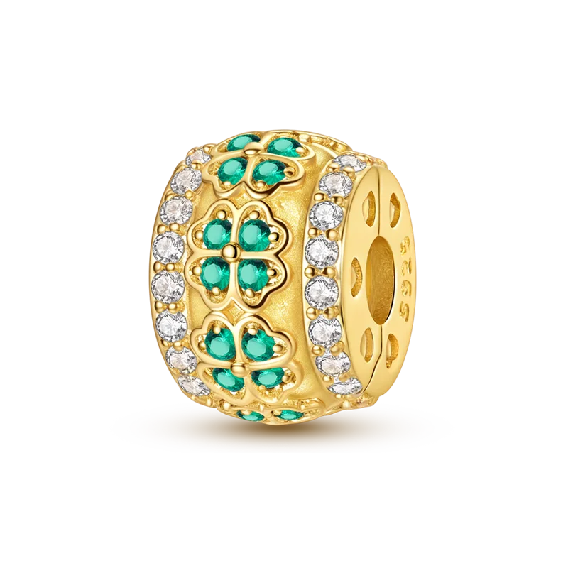 Gold Series DIY Charms Bead Original 925 Sterling Silver Inlaid Zirconium Sun Leopard Pendants Fit Bracelet Jewelry Gift Marking