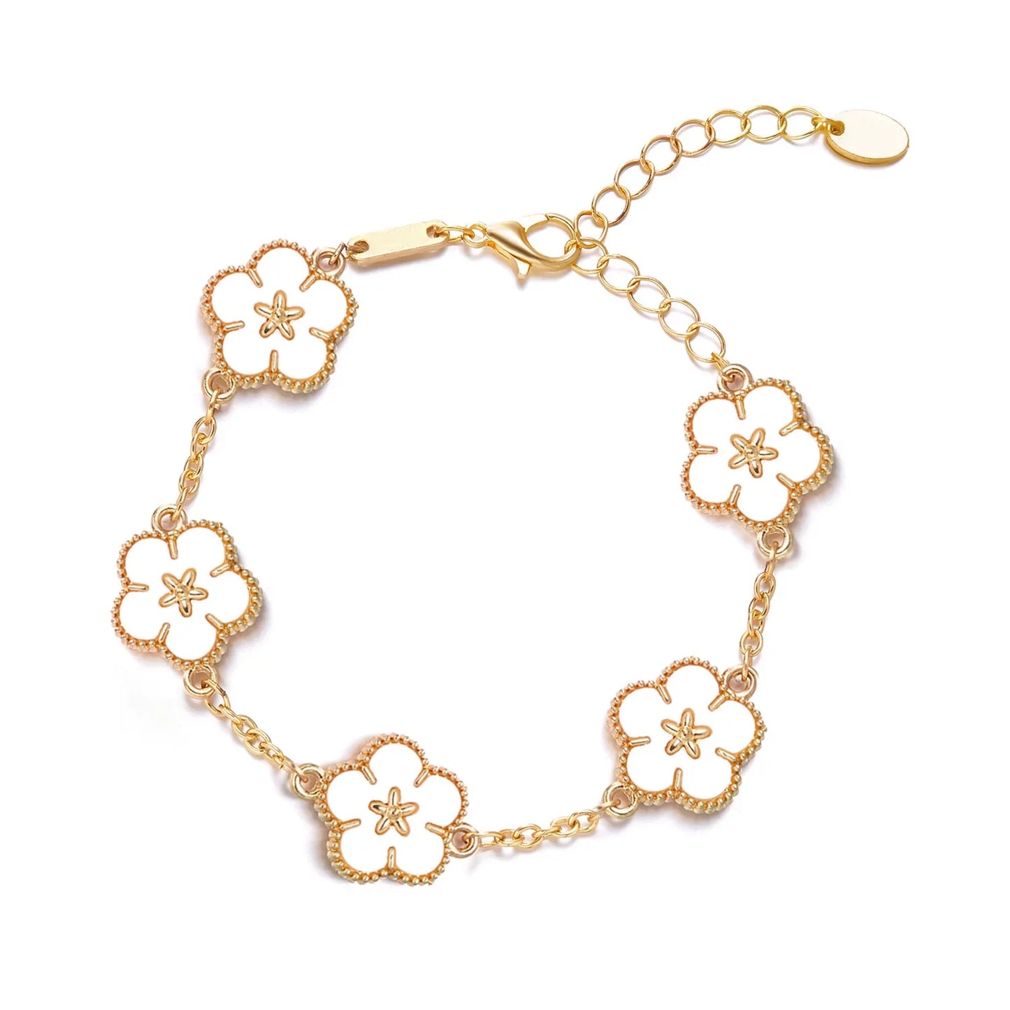 1Pcs Luck Five Leaf Flower Pendant Jewelry Bracelet for Women Gift Fashion Trendy Clover  Bracelet Earring Party Jewelry Gift