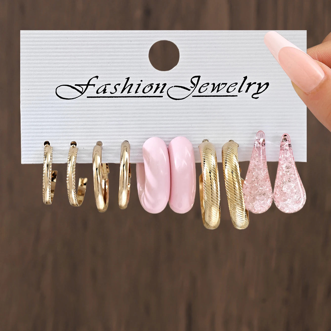 10pcs/30pcs Cross-Border Hot-Selling EU/US Alloy Square Geometric Women's Earring Set - High-End C-Shaped Hoops