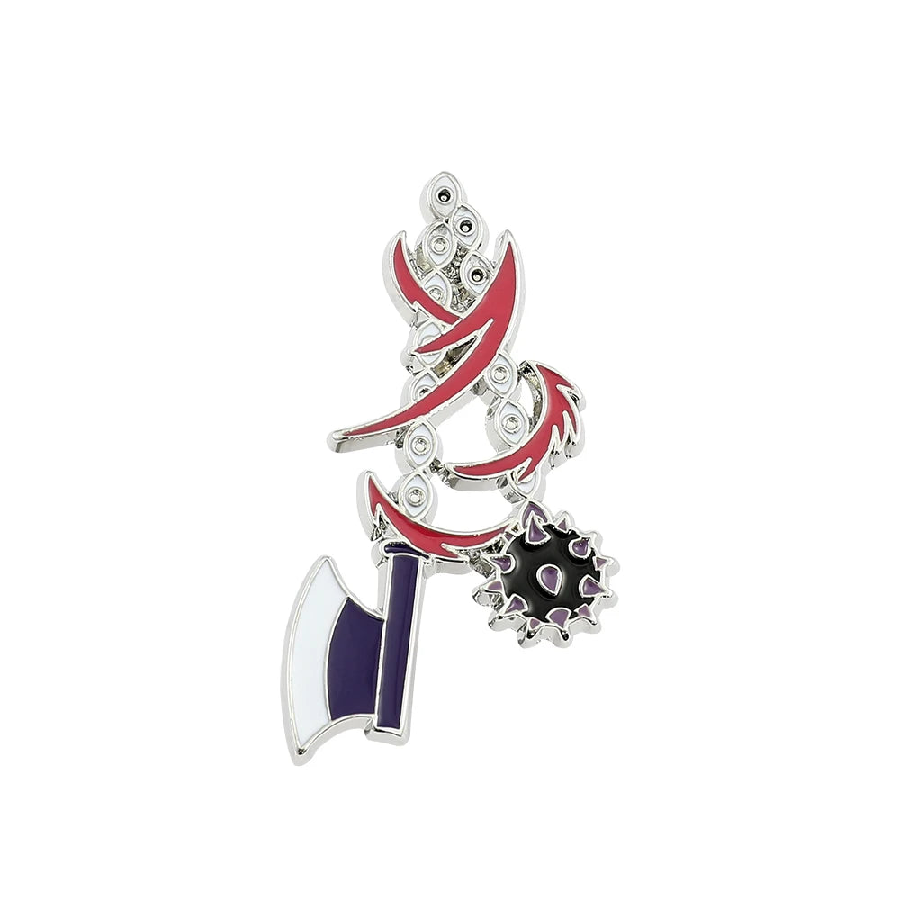 Anime Demon Slayer Figure Weapon Enamel Pins Kochou Shinobu Metal Badge Brooch for Jacket Pins Accessories for Fans Gifts