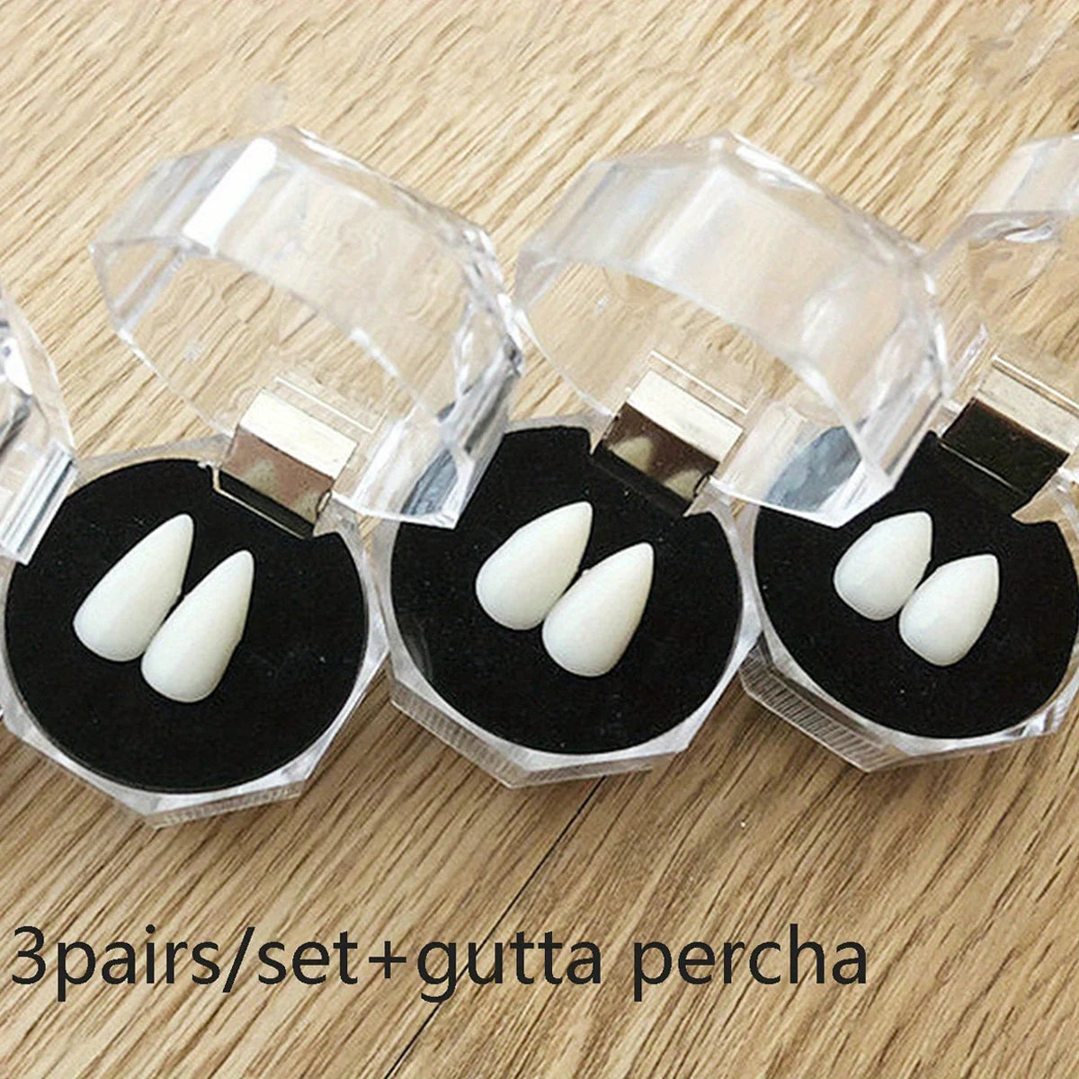 Fangs Dentures Props Halloween Decoration Props Resin Fake Teeth With Solid Glue Denture Adhesive Halloween Party Decor