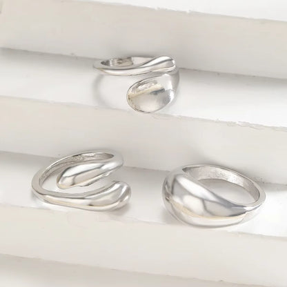 4 Pcs Punk Irregular Rings Set for Women Retro Exaggerated Geometric Gold Color Open Ring Fashion Personality Jewelry Gifts 2025