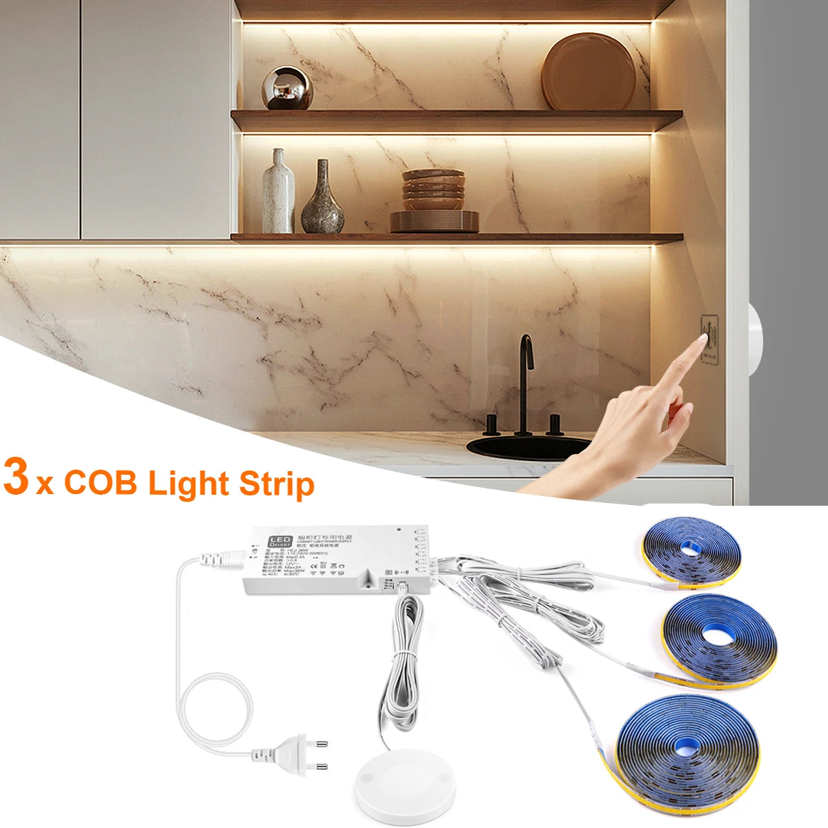 COB Linear Embedded LED Strip Ceiling Grille Panel Wall Decoration Lights,LED Tape Self-Adhesive Living Room Ambient Wall Lamp