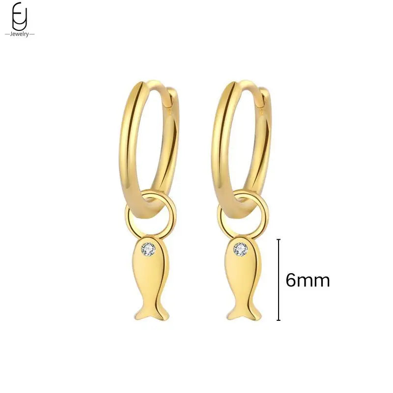 925 Sterling Silver Needle Vintage Gold Earrings Luxury Long Chain Tassel Crystal Hoop Earrings for Women Party Trend Jewelry