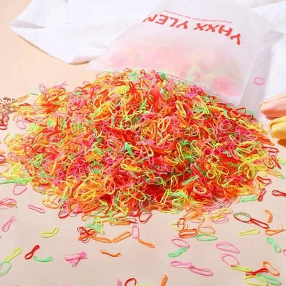 1000Pcs Colorful Small Disposable Hair Bands Scrunchie Girls Elastic Rubber Band Ponytail Holder Hair Accessories Hair Ties