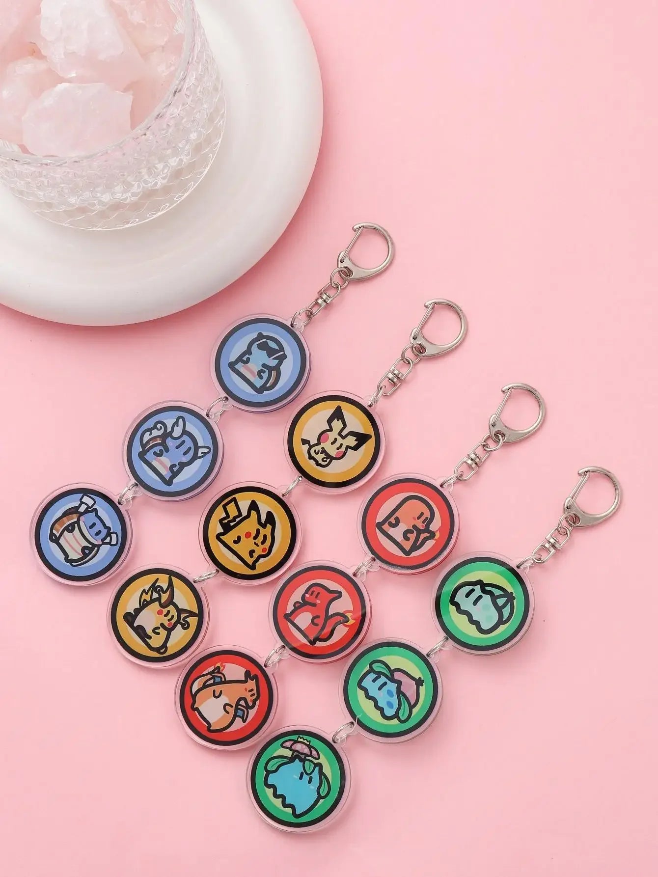 Anime Acrylic keychain accessaries Cartoon Car Bag Pendant Gift cute creative bag charm funny Friends Fans Gifts Keyring