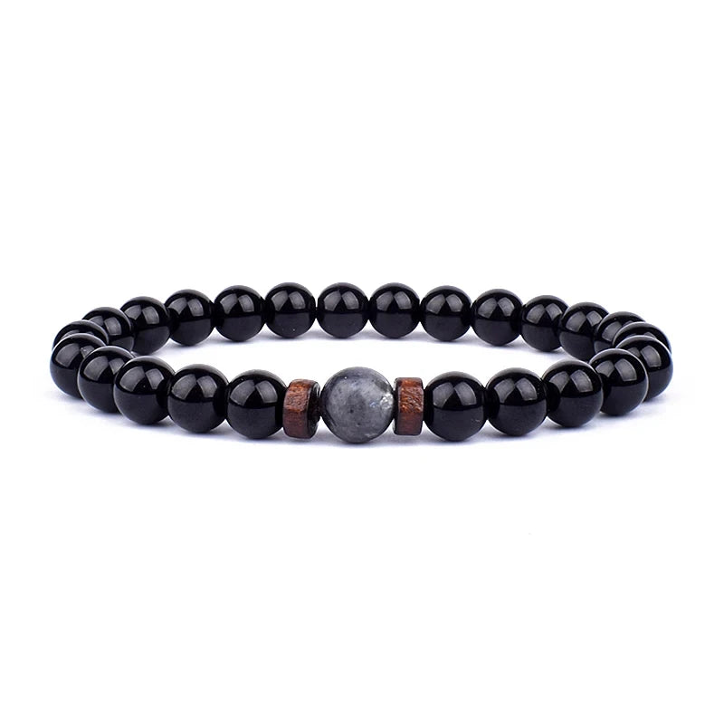 Natural Volcanic Lava Stone Beaded Bracelets for Women Men Jewelry Tiger Eyes Lapis Lazuli Healing Balance Chakra Bead Bracelet