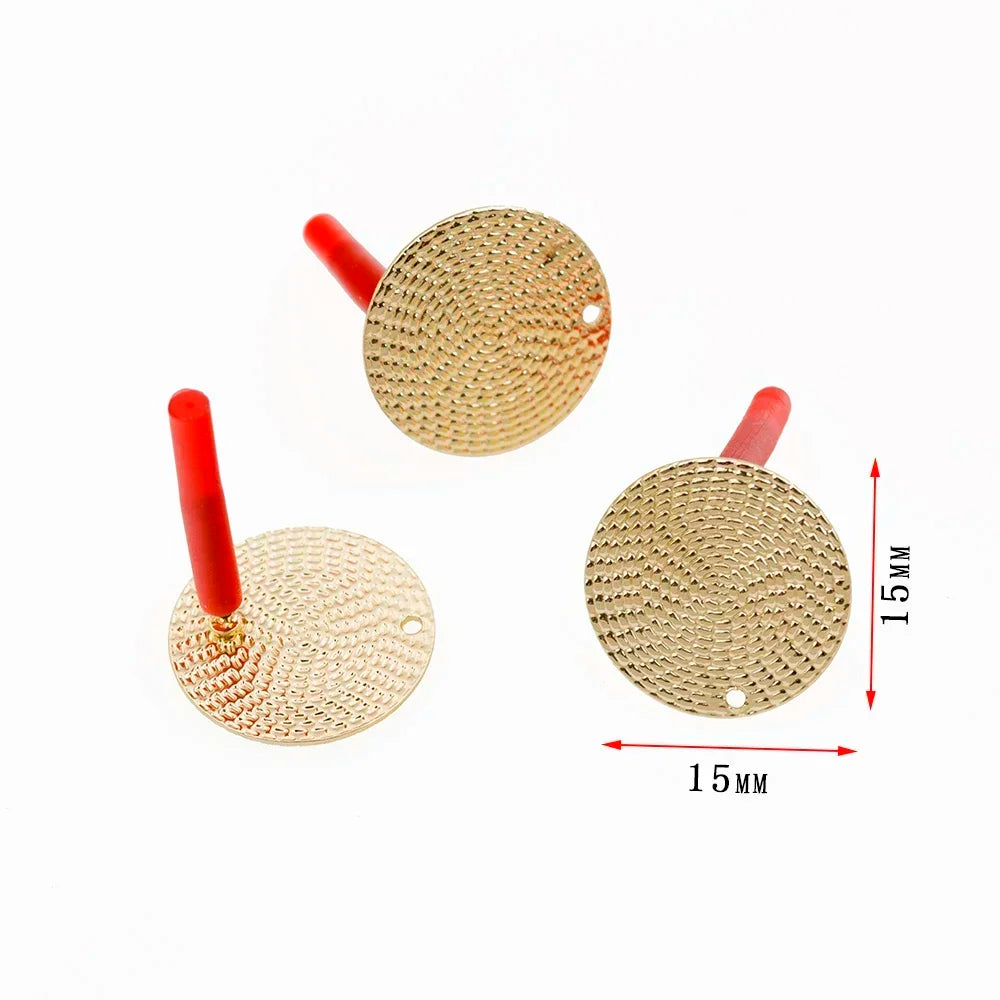 10pcs/set DIY Stainless Steel Earrings Connectors Round Irregular Gold Color Earrings Back Earrings Setting for Jewelry Making
