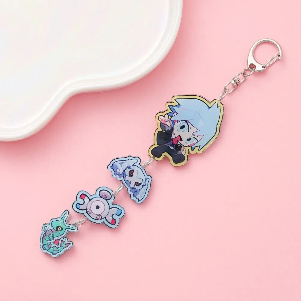 Anime Acrylic keychain accessaries Cartoon Car Bag Pendant Gift cute creative bag charm funny Friends Fans Gifts Keyring
