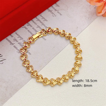 Stainless Steel Women's Hand Bracelet Crown Heart Leaves Flower Wide Chain Wristband Pulsera Femme Vintage Jewelry Party Gifts
