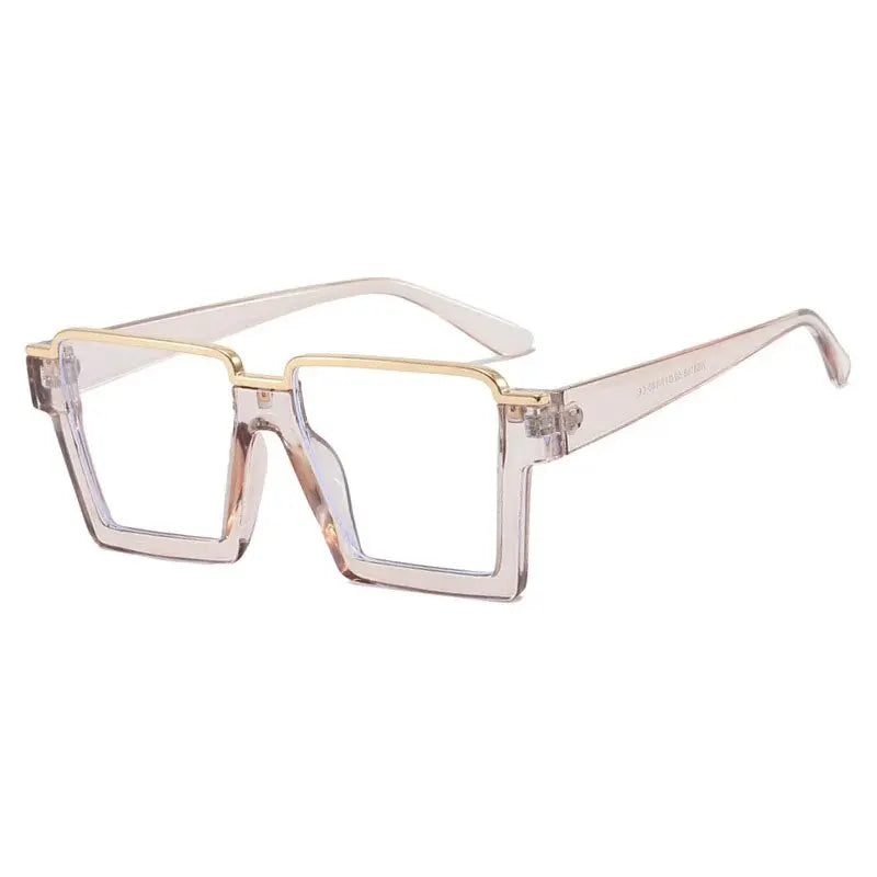 Personality Square Flat Light Mirror Anti-blue Light Trend Ins Hip Hop Big Frame Glasses Cross-border Fashion Glasses Frame