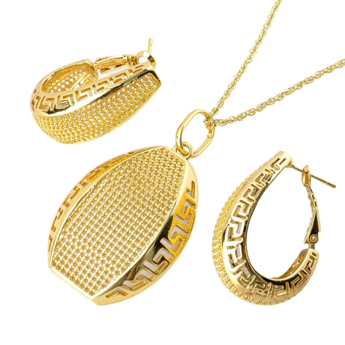 Sunnice Trendy Copper Earrings Pendant Set 18K Gold Plated for Women Gift Anniversary Party