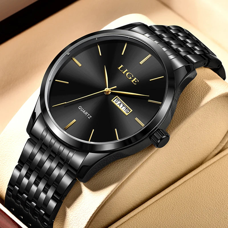 LIGE 2023 New Gold Watch Women Watches Ladies Creative Steel Women's Bracelet Watches Female Waterproof Clock Relogio Feminino