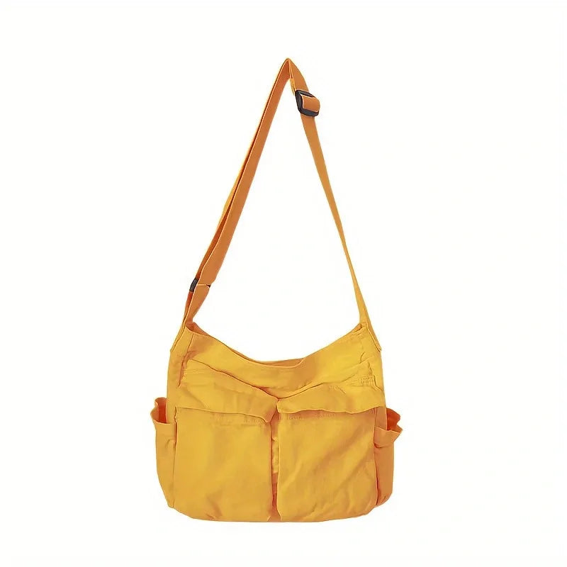 2025 Portable Canvas Shoulder Bag Large Capacity Retro Messenger Bag New Semester Student School Waterproof Messenger Bag