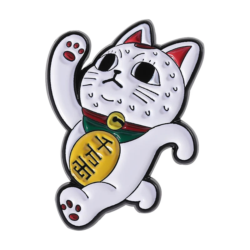 Turbo Granny Cat Spying Enamel Pins Cartoon Anime Characters Cat Running Middle Finger Brooches Lapel Badge Funny Jewelry Gifts