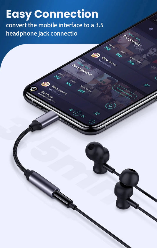 For IOS To 3 5 MM Jack Cable Adapter AUX For iPhone 12 13 14 Pro Adapter Headphone Connector Audio Splitter iphone accessories