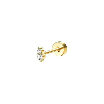 Bobisty 1pc Earrings for Sensitive Ears Surgical Stainless Steel Earrings for Women Dainty Flat Back Earring Stud Hoop Cartilage