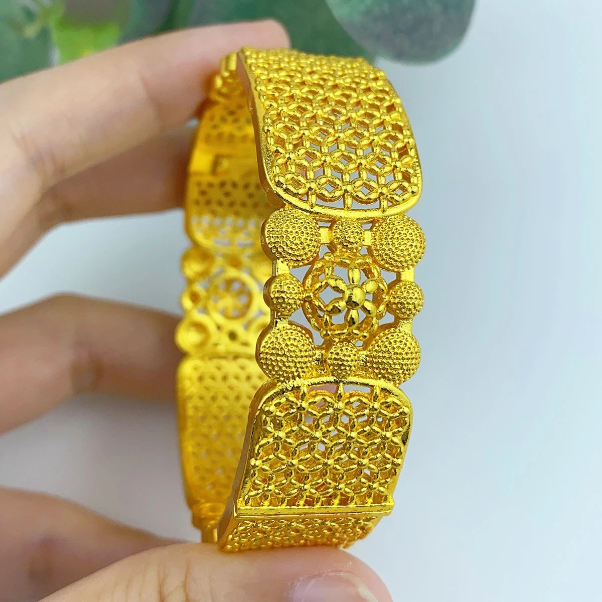 ANIID Luxury African Charm 24k Gold Plated Bangles For Women Arabic Bridal Dubai Indian Bracelet Nigerian Wedding Jewelry Party