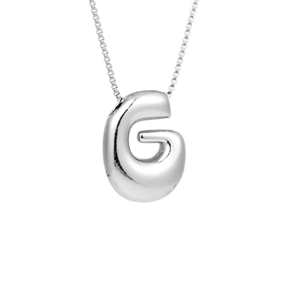 Delicate Chunky Balloon 26 Letter Necklace Bubble Initial Alphabet Pendant Box Chain Choker Stainless Steel Gold Plated Jewelry